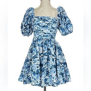 Abercrombie Waisted Emerson Mini Dress | Blue Floral
